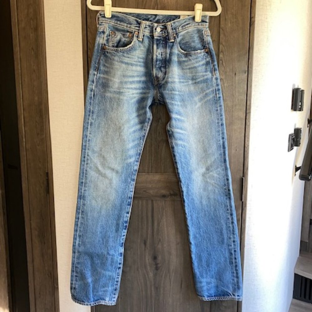 Levis 501 White Oak Mills Cone Denim aged Blue Jeans sz 28 x 32